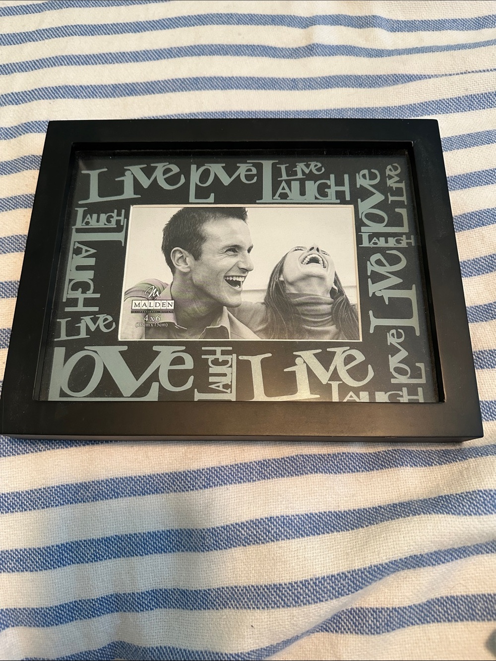 Malden Black Photo Frame with Live Laugh Love Graphic